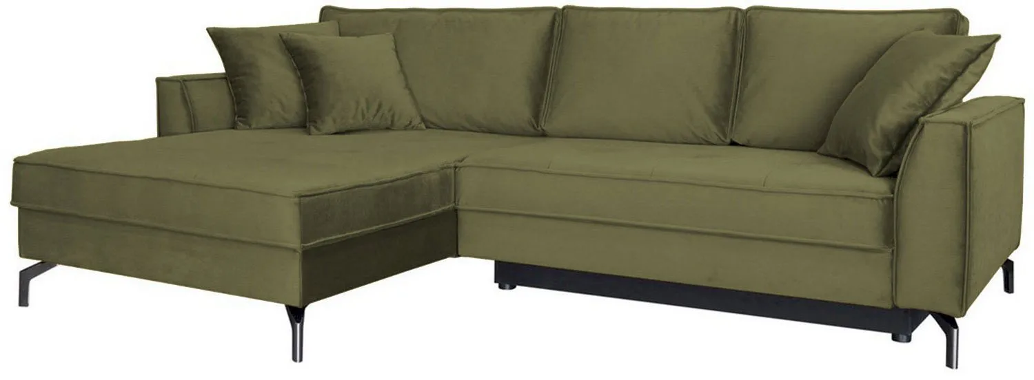 Zielona rogówka do pokoju Como 275x180 cm lewostronna Anrom