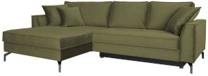 Zielona rogówka do pokoju Como 275x180 cm lewostronna