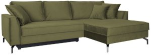 Zielona rogówka do pokoju Como 275x180 cm prawostronna