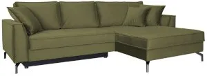 Zielona rogówka do pokoju Como 275x180 cm prawostronna Anrom 1