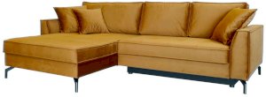 Złoty narożnik rozkładany z pojemnikiem 275x180 cm lewy Como Salvador 10