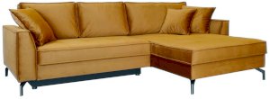 Złoty narożnik rozkładany z pojemnikiem 275x180 cm prawy Como Salvador 10