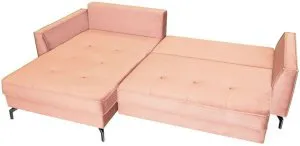 Różowy wypoczynek w nowoczesnym stylu Como 275x180 cm lewy Anrom 2