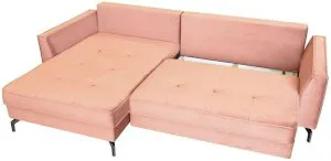 Różowy wypoczynek w nowoczesnym stylu Como 275x180 cm lewy Anrom 3