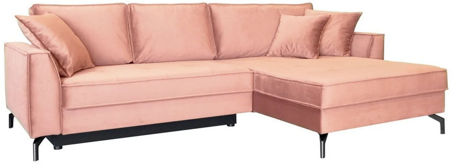 Różowy wypoczynek w nowoczesnym stylu Como 275x180 cm prawy Anrom