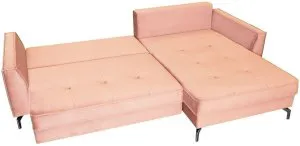 Różowy wypoczynek w nowoczesnym stylu Como 275x180 cm prawy Anrom 2