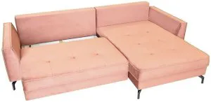 Różowy wypoczynek w nowoczesnym stylu Como 275x180 cm prawy Anrom 3