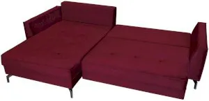 Bordowy narożnik welurowy rozkładany Como 275x180 cm lewy Anrom 3