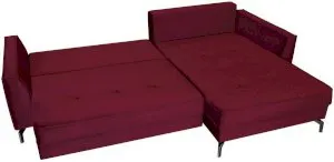 Bordowy narożnik welurowy rozkładany Como 275x180 cm prawy Anrom 2