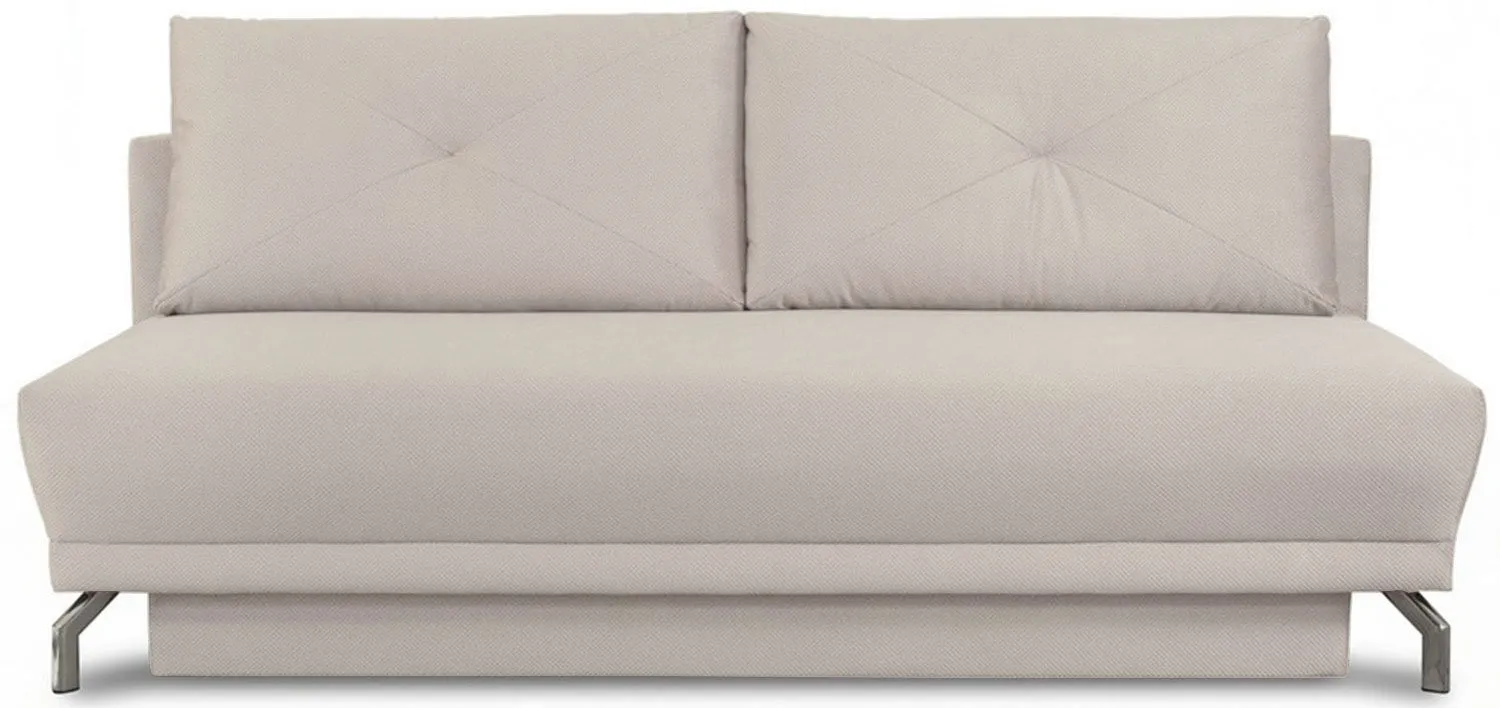 Kremowa sofa Fabio welurowa rozkładana 198x95 cm Vogue 1 Anrom
