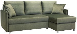 Zielony welurowy narożnik nowoczesny uniwersalny Hugo 215x140 cm