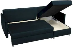 Ciemnoniebieska regówka welurowa do salonu Hugo uniwersalna 215x140 cm Anrom 3