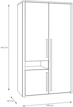 Szafa trzydrzwiowa Surfinio SFNS721R-M378 Meble Forte 3
