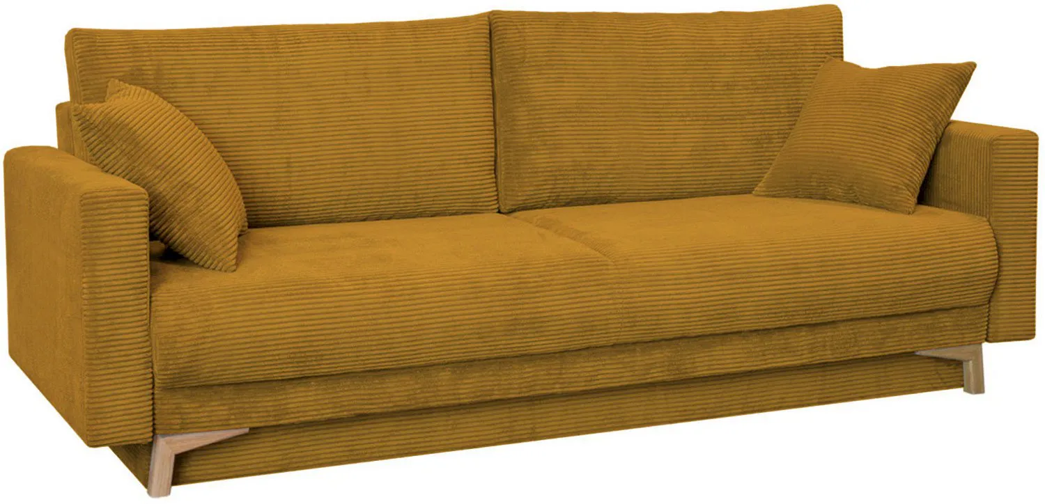 Sofa rozkładana z funkcją spania Modena 221x96 cm złota Anrom