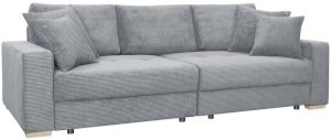 Szara sofa z miejscem do spania Modus 263x117 cm Poso 55