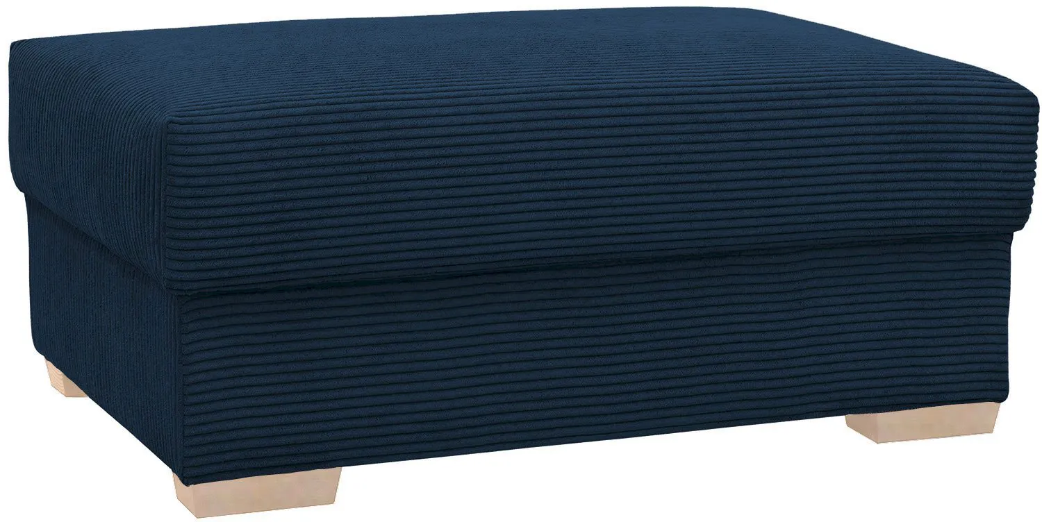 Niebieska sztruksowa pufa Modus 115x65 cm Poso 5 Anrom