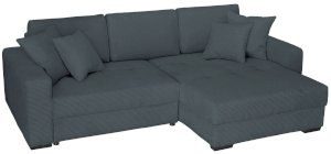 Ciemnoszara rogówka prawostronna do spania Modus II 265x172 cm