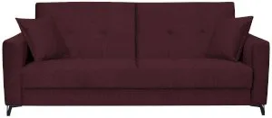 Bordowa wersalka Oslo welurowa rozkładana 227x92 cm Anrom 3