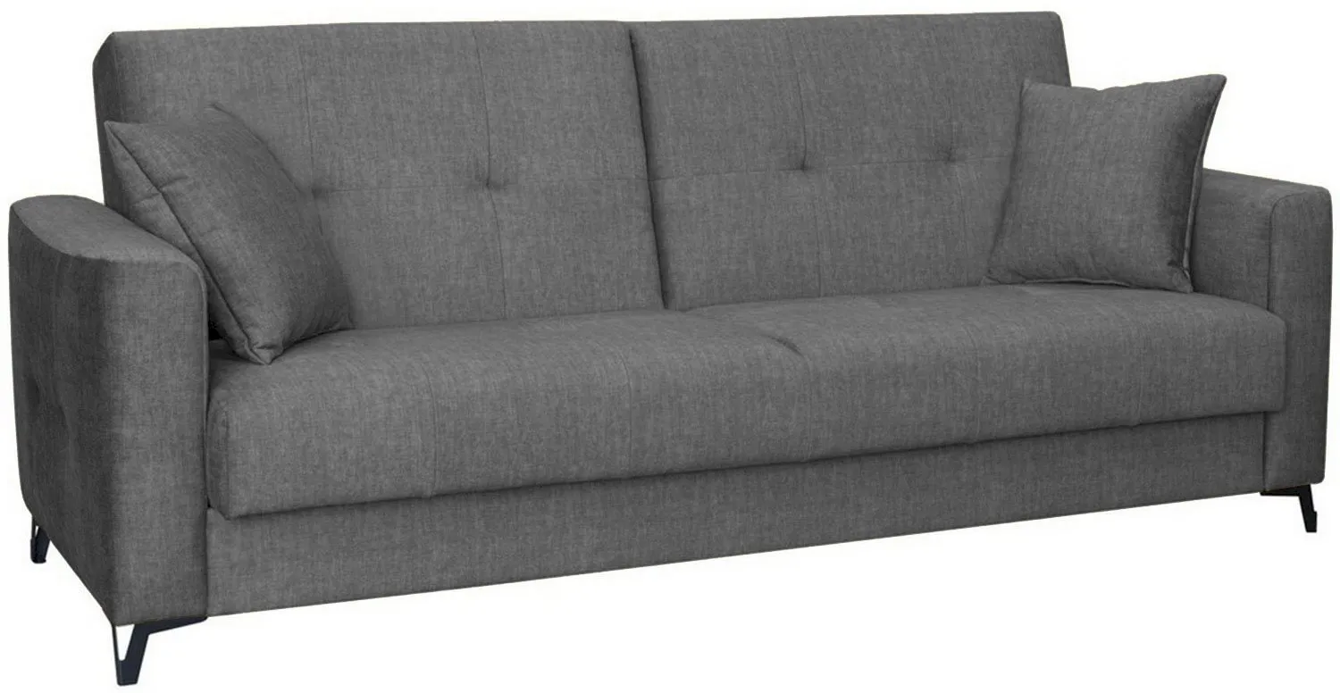 Wersalka Oslo z funkcją spania i pojemnikiem 227x92 cm szara Anrom