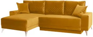 Narożna rozkładana kanapa na metalowych nóżkach Prado lewa Anrom 1