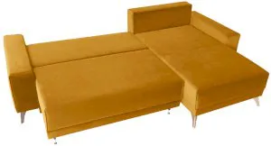 Narożna rozkładana kanapa na metalowych nóżkach Prado prawa Anrom 2