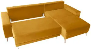 Narożna rozkładana kanapa na metalowych nóżkach Prado prawa Anrom 3