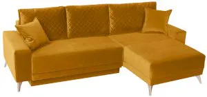 Narożna rozkładana kanapa na metalowych nóżkach Prado prawa Anrom 4
