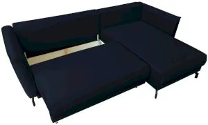 Granatowy narożnik rozkładany do salonu Venezia 255x165cm prawy Anrom 3