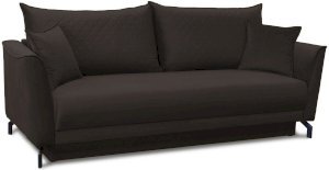 Brązowa sofa rozkładana na metalowych nóżkach Venezia 232x102cm