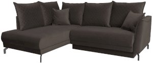 Narożnik z funkcją spania brązowy lewostronny Venezia II 250x185cm
