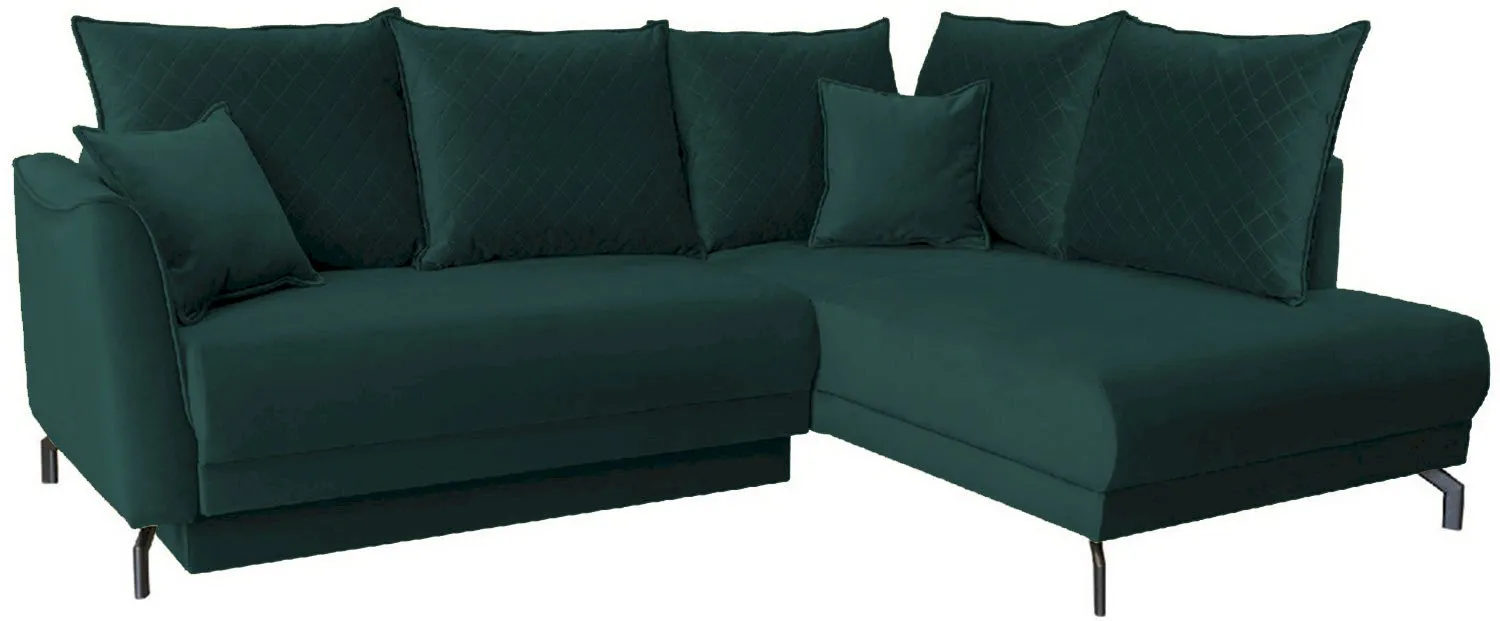 Zielony narożnik do salonu Venezia II 250x185cm prawy Anrom