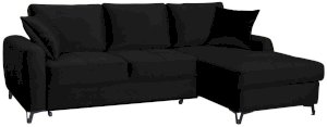 Czarna kanapa narożna wypoczynkowa do salonu Montana I 234x153cm prawa