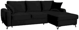 Czarna kanapa narożna wypoczynkowa do salonu Montana I 234x153cm prawa Anrom 1