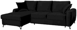 Czarna kanapa narożna wypoczynkowa do salonu Montana I 234x153cm lewa