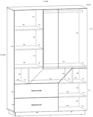 Szafa 4 drzwiowa Pax PAX-23 Meblocross 6