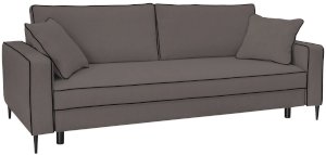 Elegancka brązowa sofa z ozdobną lamówką Lennox 97x228cm