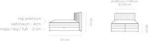 Łóżko kontynentalne Minola 160x200 Wersal 3
