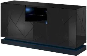 Czarna komoda QIU 2D1K Cama Meble 1