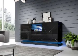 Czarna komoda QIU 2D1K Cama Meble 3