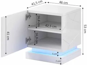 Stolik nocny w czarnym połysku QIU (2 szt.) Cama Meble 3