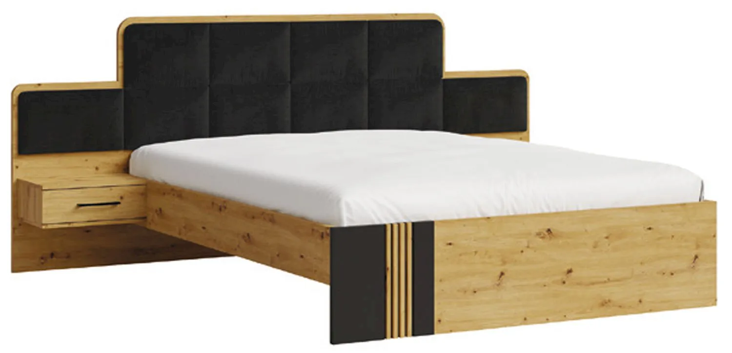 Łóżko 160 z szafkami nocnymi Molto Black Fadome