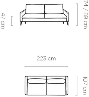 Sofa z funkcją spania Glossy Wersal 5