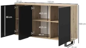 Komoda trzydrzwiowa Logan 3D PKMebel 11
