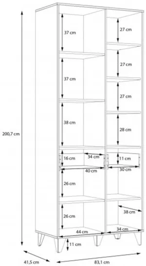 Regał wysoki Lya LYAR721-M687 Meble Forte 3