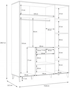 Szafa ubraniowa 200 cm Lya LYAS831-M688 Meble Forte 3