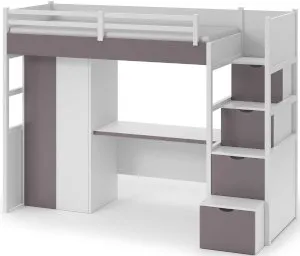 Łóżko piętrowe 1-osobowe z szafą i biurkiem Tristan Meblobed 3
