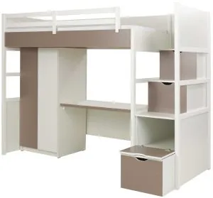 Łóżko piętrowe 1-osobowe z szafą i biurkiem Tristan Meblobed 4