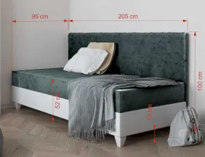Łóżko pojedyncze tapicerowane Lagos II Meblobed 2