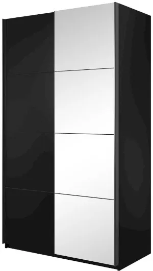 Szafa ubraniowa 120 Beta 22W01654 (Czarny + lustro) Helvetia Meble 1