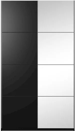 Szafa ubraniowa 120 Beta 22W01654 (Czarny + lustro) Helvetia Meble 2